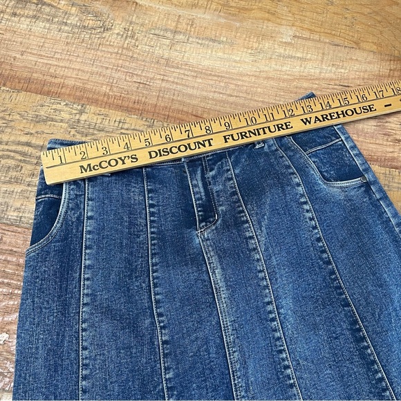 Reba women’s size 4 Skirt denim blue jean raw hem western cowgirl rodeo - Picture 3 of 8